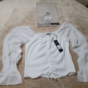 Fashion Nova White Off-Shoulder Top